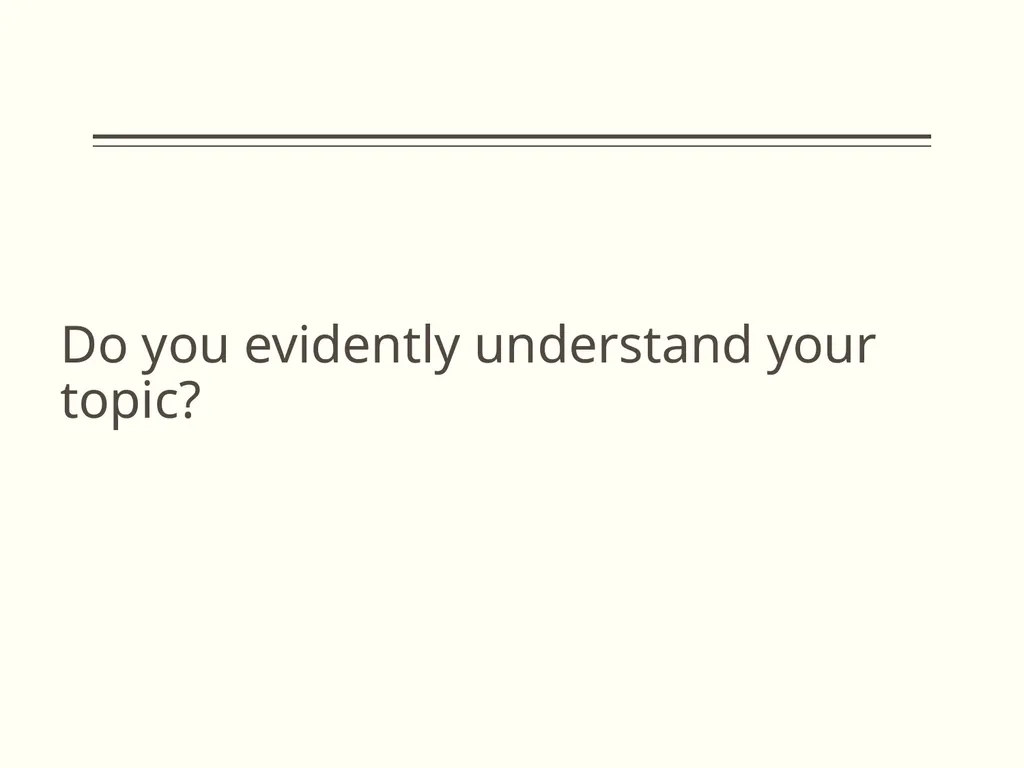Choosing a Topic Intensive Regular Program EAW - - slide 11 of 20