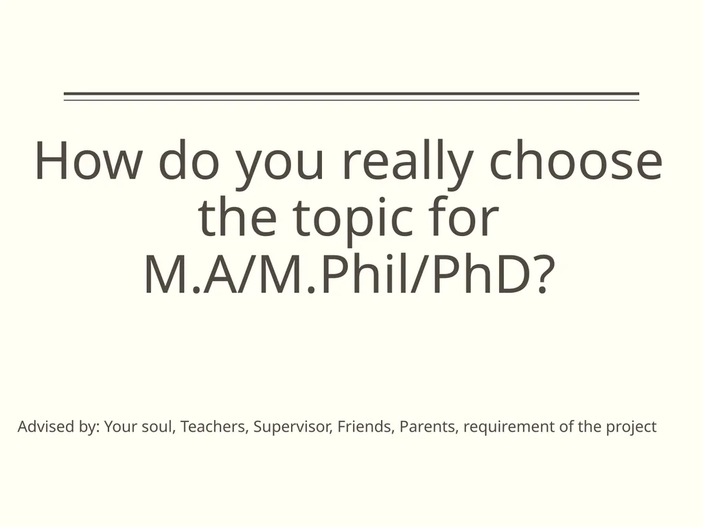 Choosing a Topic Intensive Regular Program EAW - - slide 8 of 20