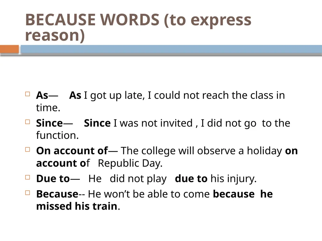 Topic: Connectives V P & R P T P Science - slide 3 of 9