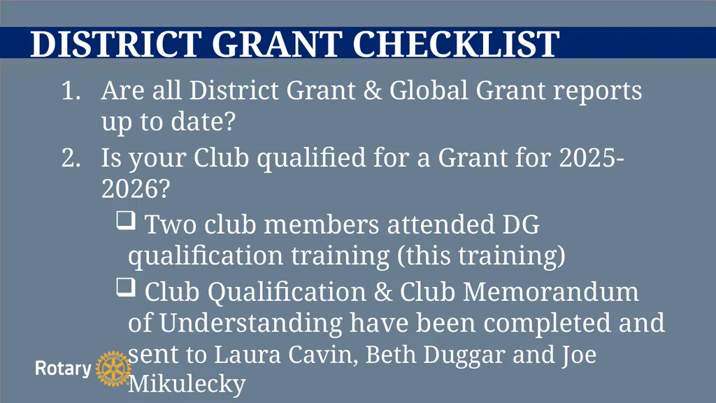 TITLE D6780 Grant Qualification & Management - slide 34 of 52