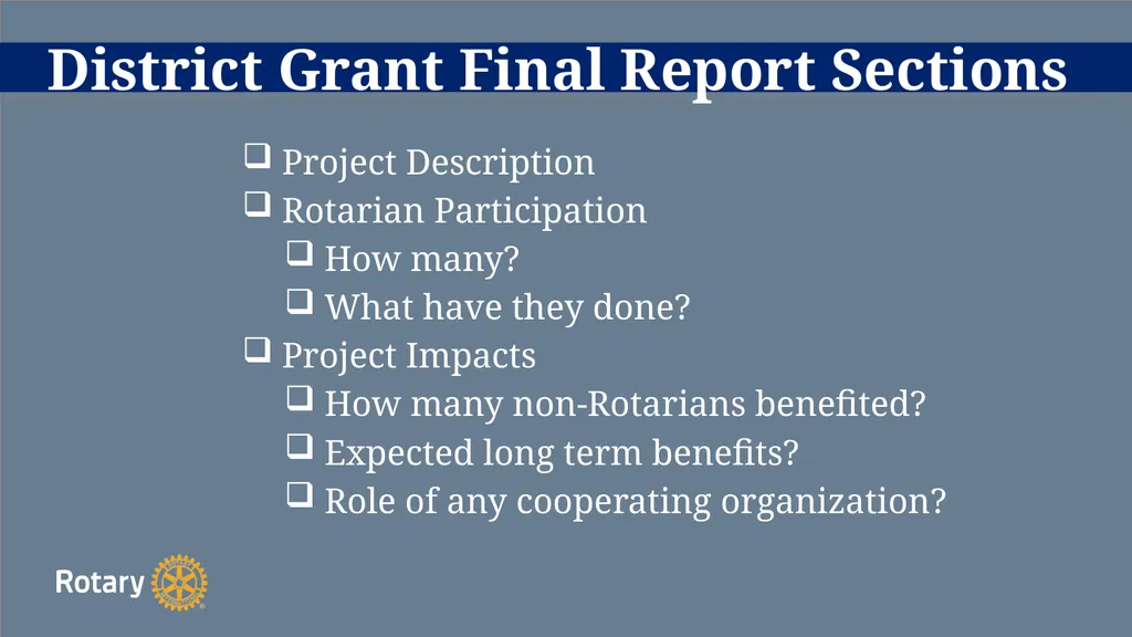 TITLE D6780 Grant Qualification & Management - slide 46 of 52