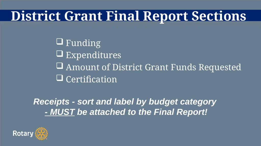TITLE D6780 Grant Qualification & Management - slide 47 of 52