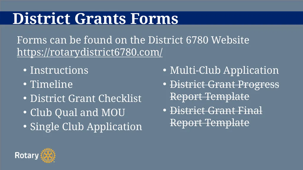 TITLE D6780 Grant Qualification & Management - slide 31 of 52