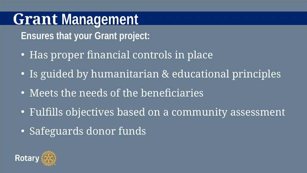 TITLE D6780 Grant Qualification & Management - slide 11 of 52