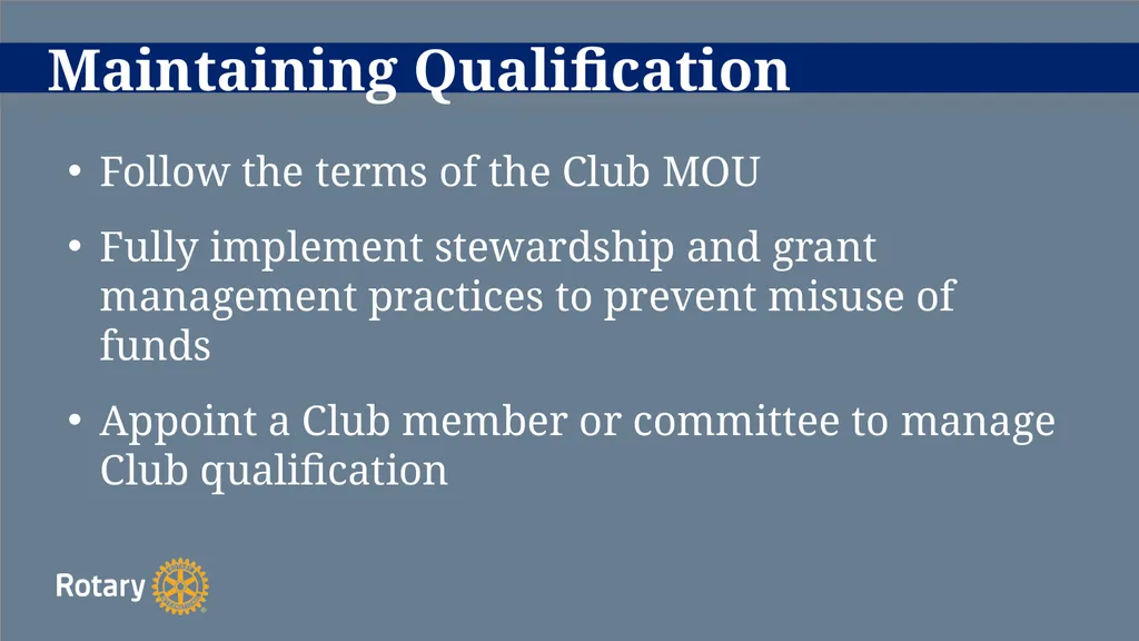 TITLE D6780 Grant Qualification & Management - slide 17 of 52