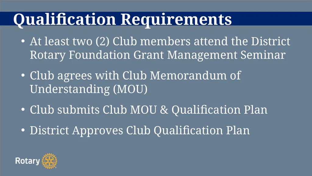 TITLE D6780 Grant Qualification & Management - slide 15 of 52