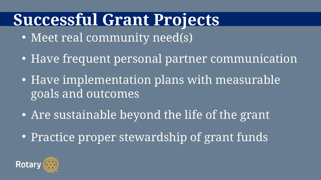 TITLE D6780 Grant Qualification & Management - slide 23 of 52