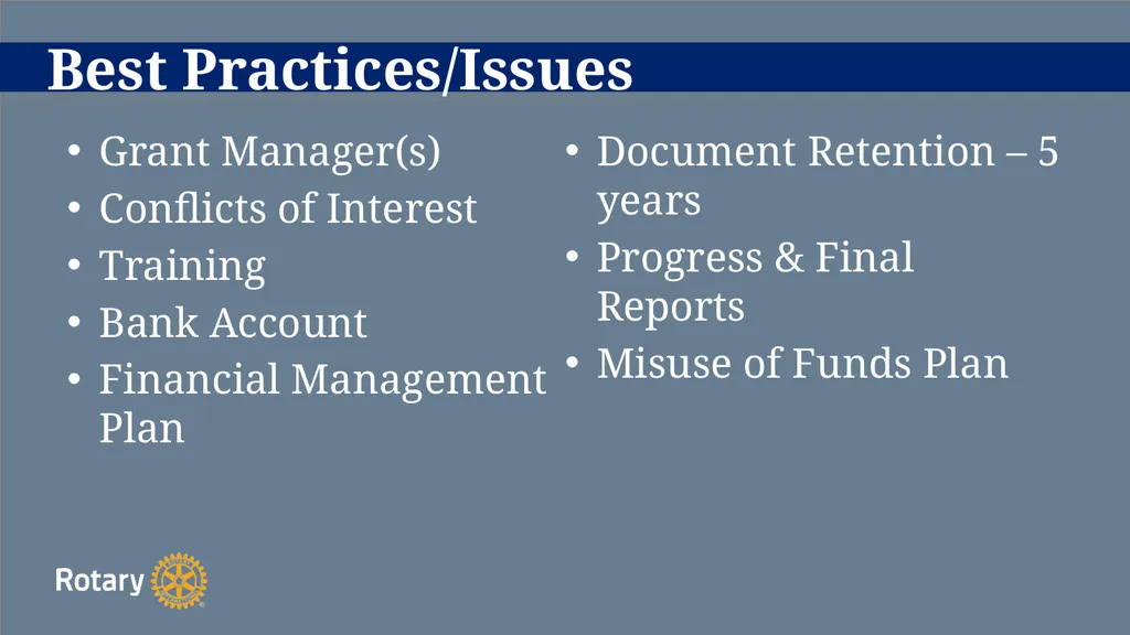 TITLE D6780 Grant Qualification & Management - slide 19 of 40