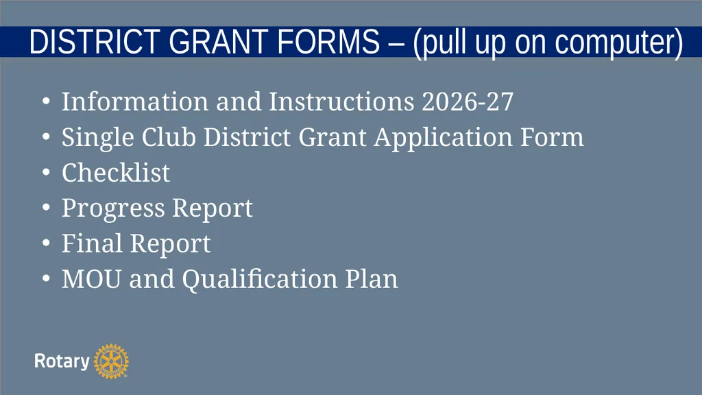 TITLE D6780 Grant Qualification & Management - slide 38 of 40