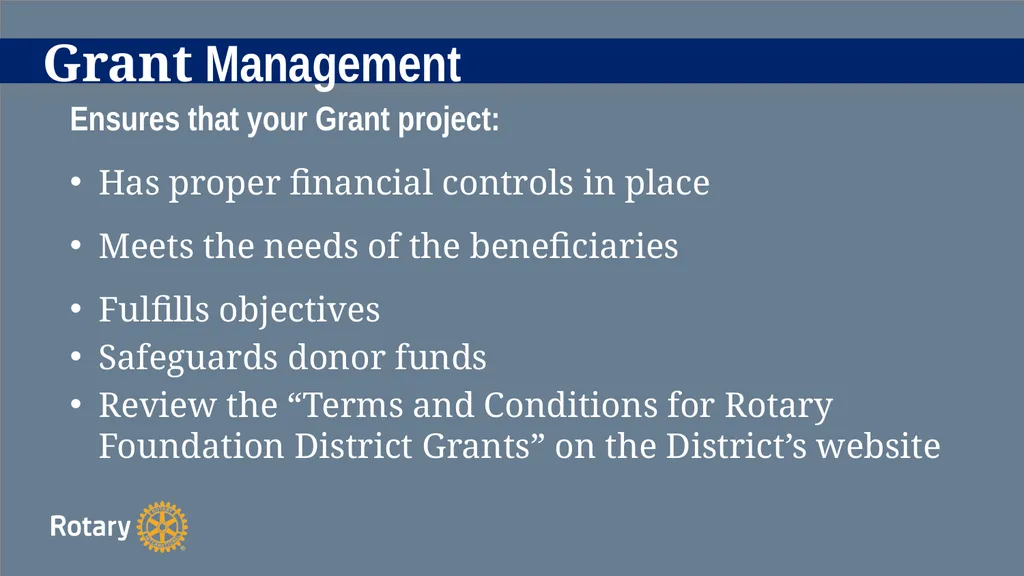 TITLE D6780 Grant Qualification & Management - slide 13 of 40