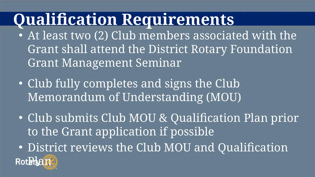TITLE D6780 Grant Qualification & Management - slide 16 of 40