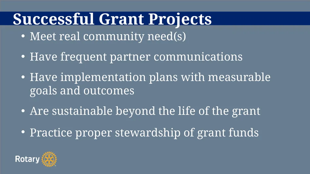 TITLE D6780 Grant Qualification & Management - slide 23 of 40