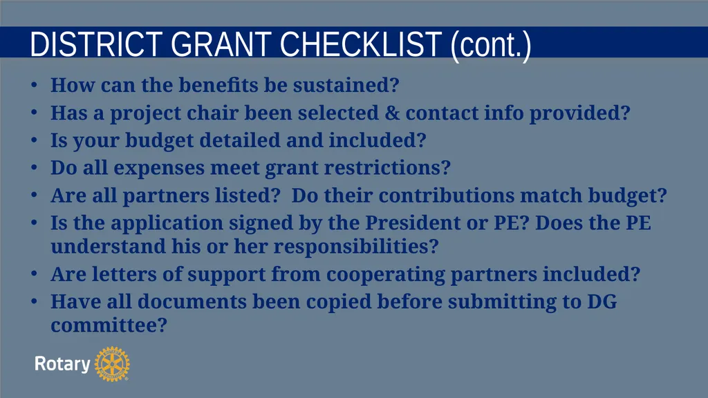 TITLE D6780 Grant Qualification & Management - slide 43 of 58