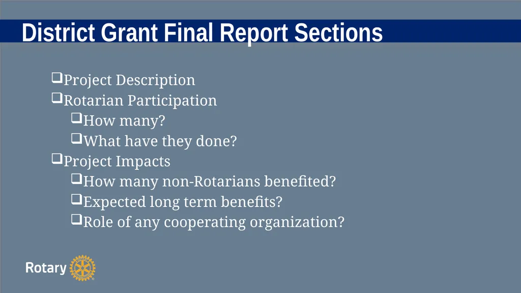 TITLE D6780 Grant Qualification & Management - slide 52 of 58