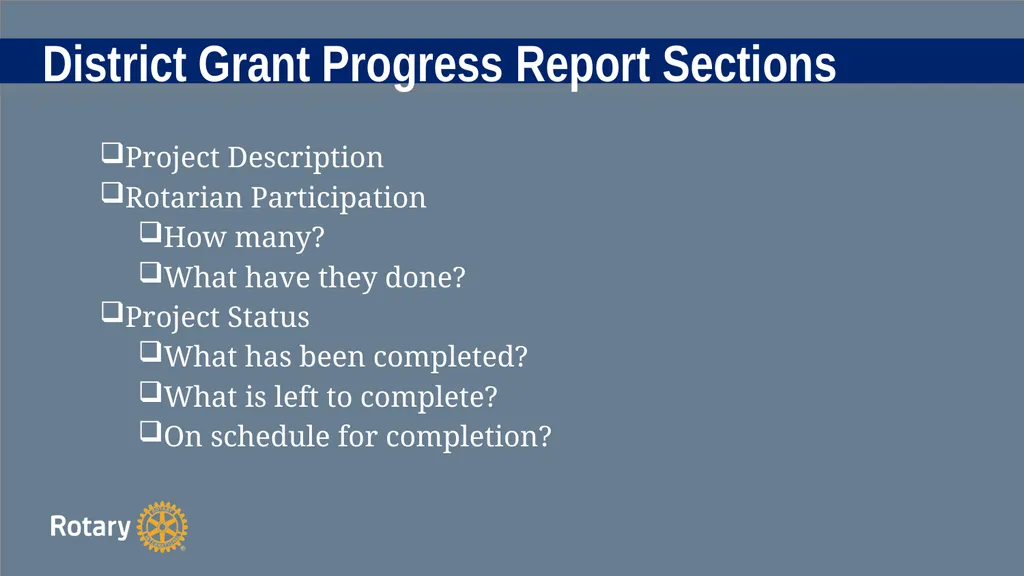TITLE D6780 Grant Qualification & Management - slide 50 of 58
