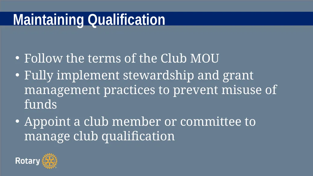 TITLE D6780 Grant Qualification & Management - slide 21 of 58