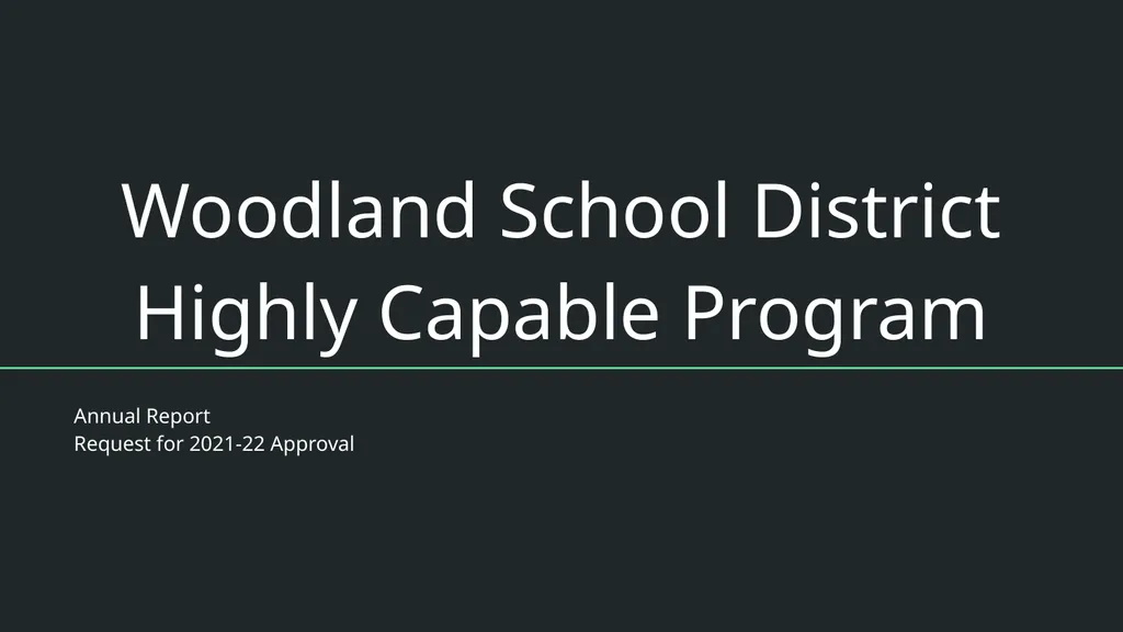 Woodland School District Highly Capable Program