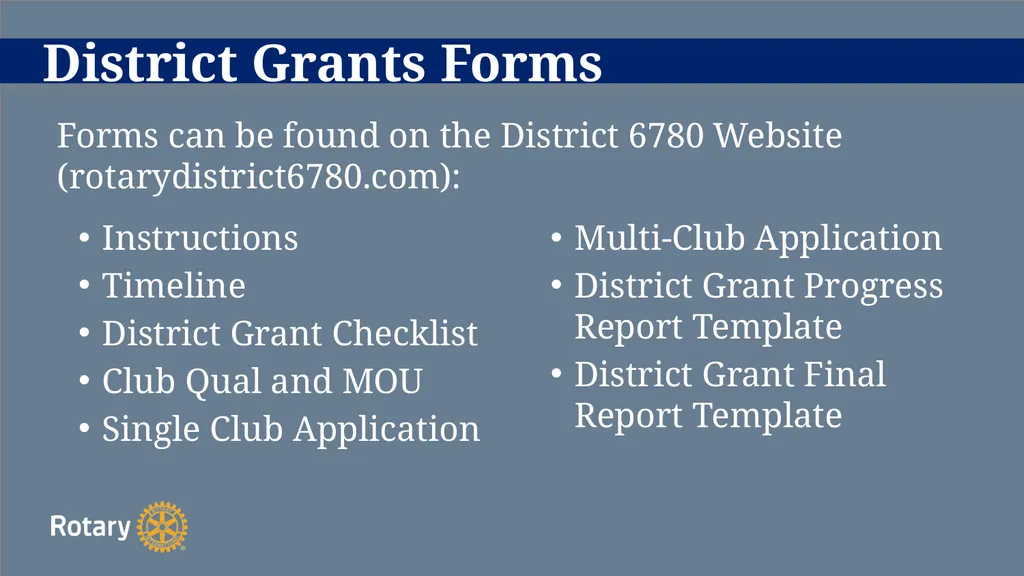 TITLE D6780 Grant Qualification & Management - slide 31 of 52
