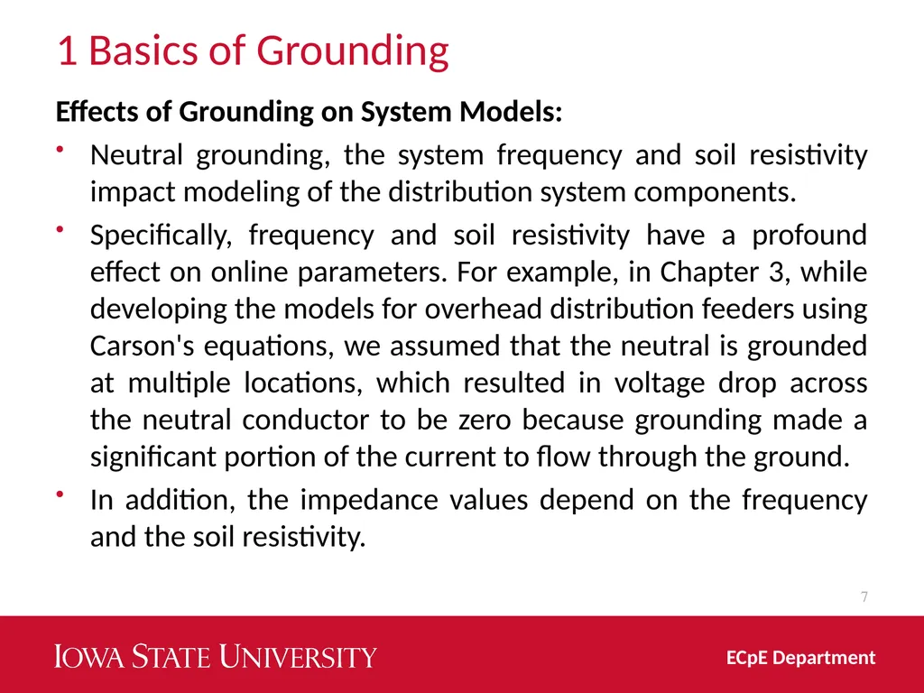 Distribution System Grounding Dr. Zhaoyu Wang 1113 - slide 7 of 27
