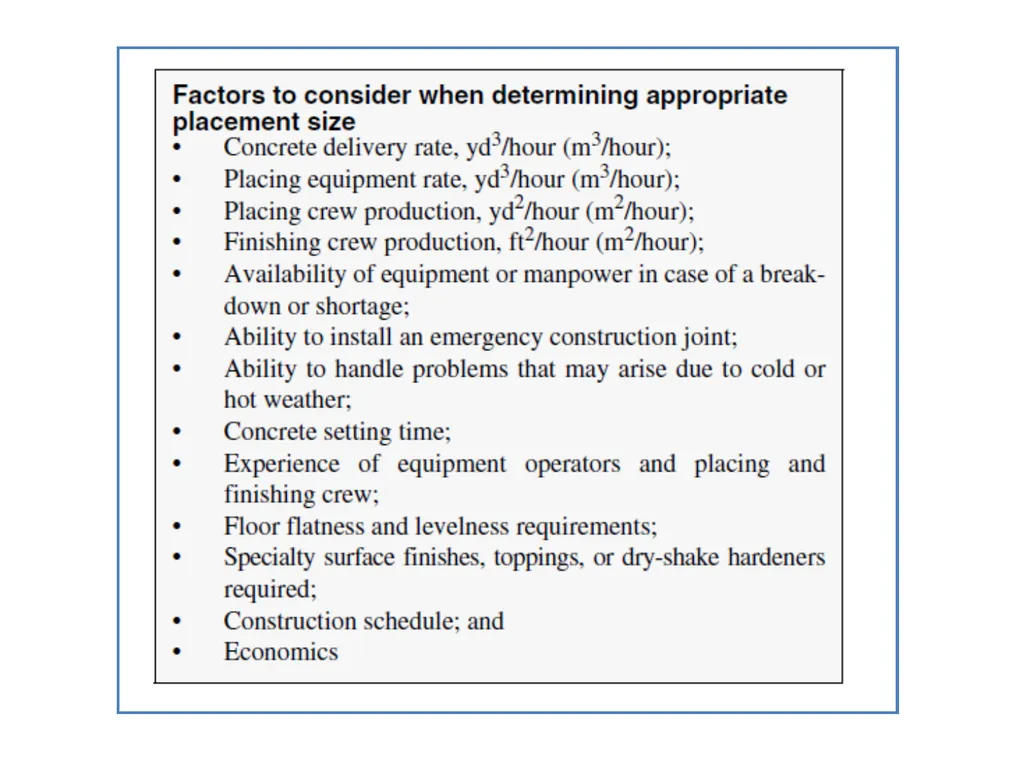 Planning for slab-on-ground placement Chapter 1 - slide 5 of 19