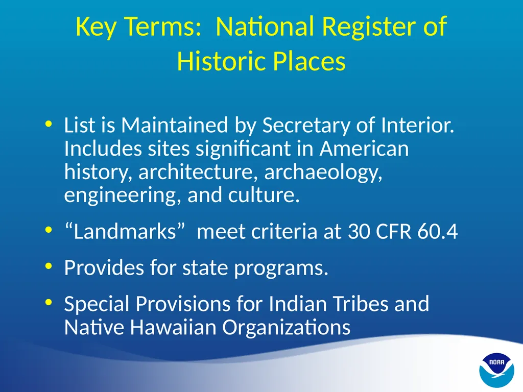 CHAPTER 9: State/Federal National Historic - slide 9 of 18