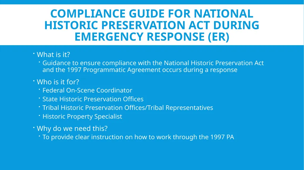 History 1997 Programmatic Agreement on Protection - slide 3 of 11