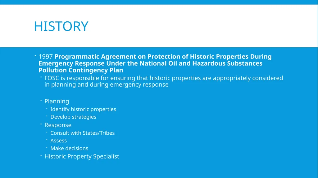 History 1997 Programmatic Agreement on Protection - slide 1 of 11