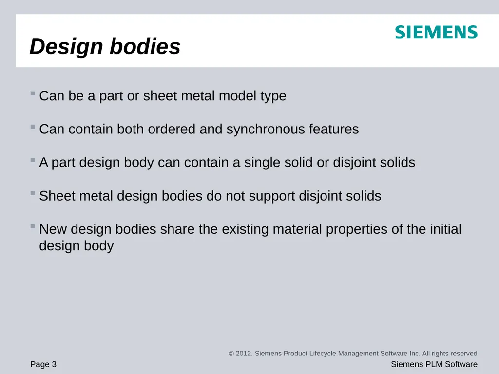 Solid Edge ST5 Training Multi-body modeling - slide 3 of 16