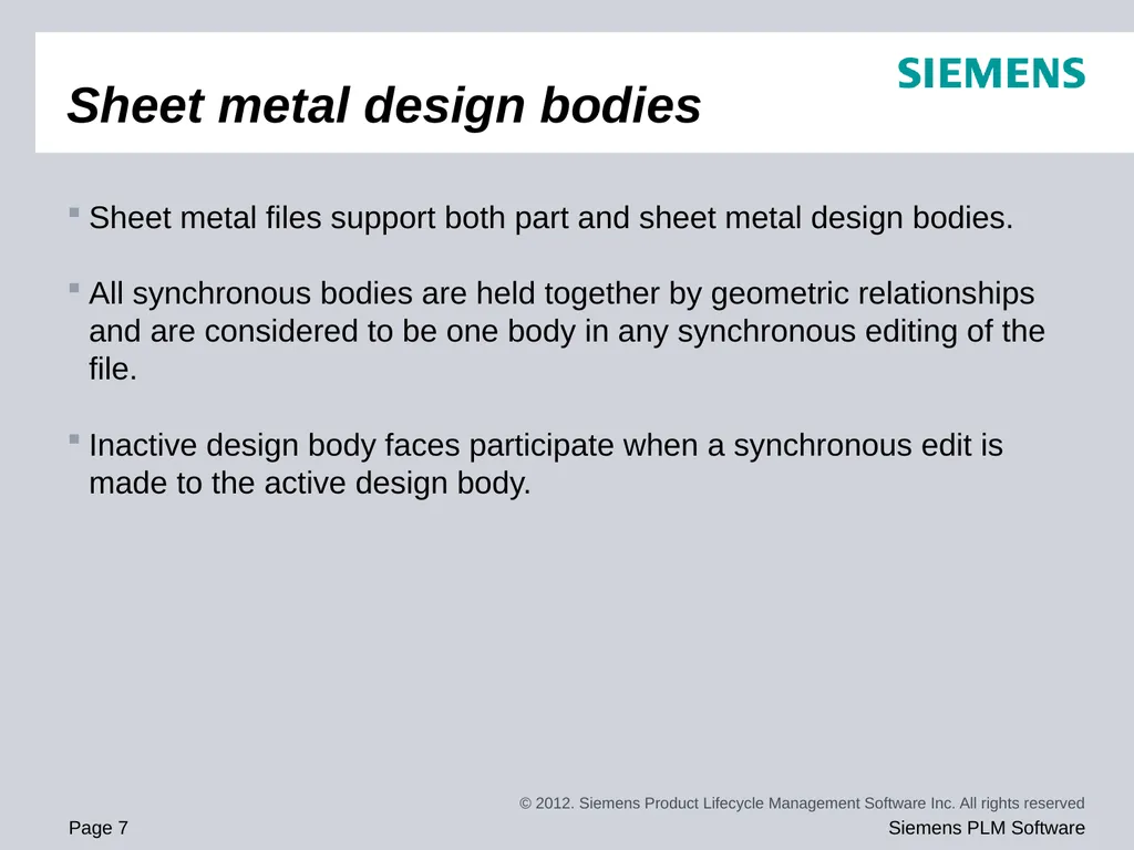 Solid Edge ST5 Training Multi-body modeling - slide 7 of 16