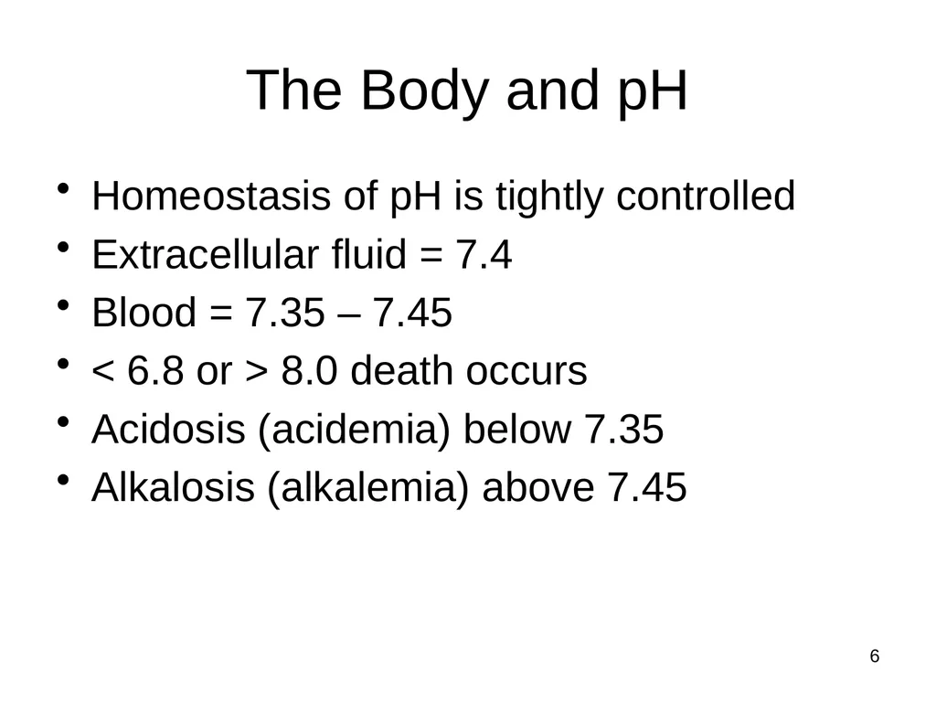1 Acid and Base Balance and Imbalance 2 pH Review - slide 6 of 31