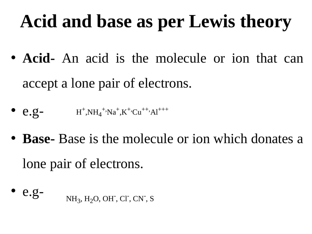 Acid, Base and Buffer Arrhenius Acid base theory - slide 7 of 36