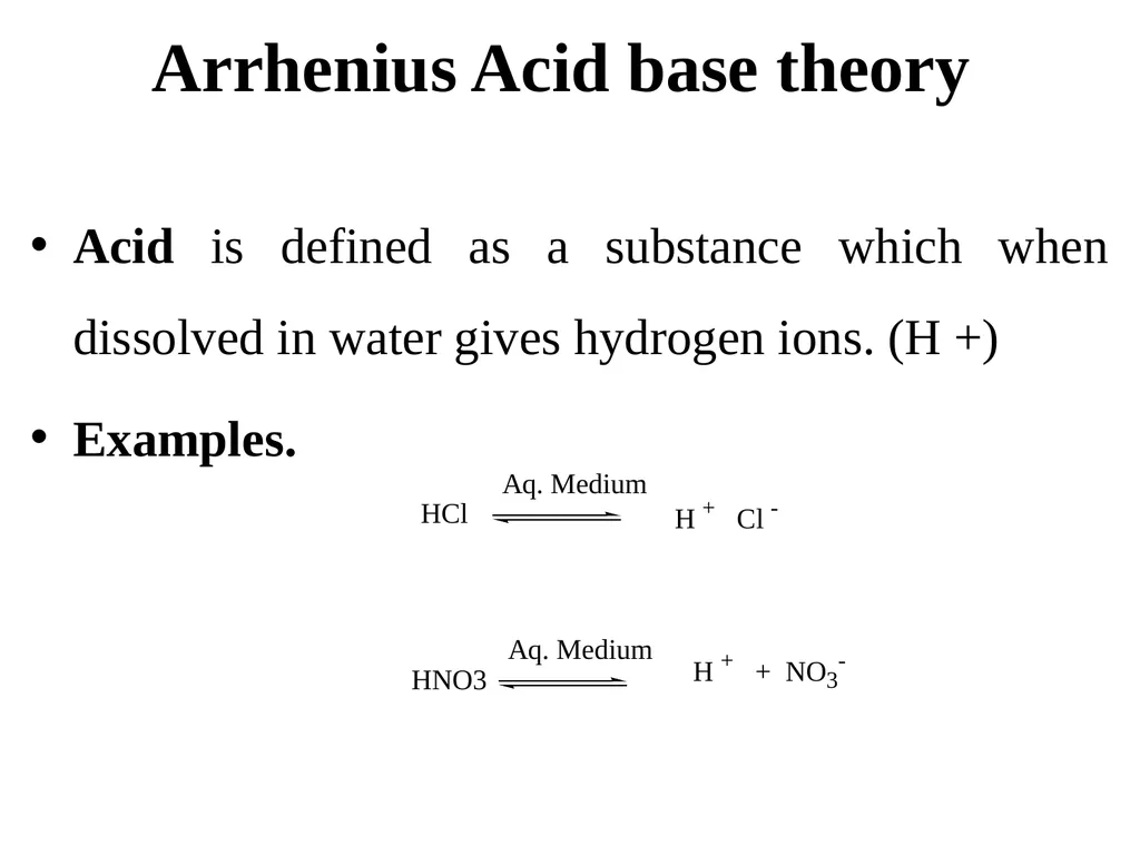 Acid, Base and Buffer Arrhenius Acid base theory - slide 2 of 36