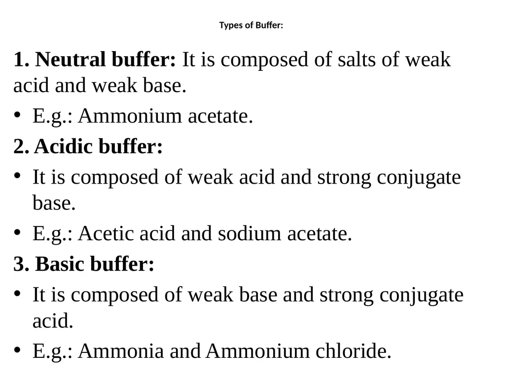Acid, Base and Buffer Arrhenius Acid base theory - slide 9 of 36