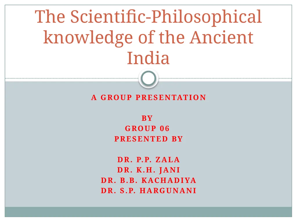A Group presentation By Group 06 Presented by Dr. - slide 1 of 22