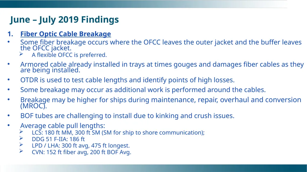 Shipboard Fiber Optic Cables Design Enhancements - slide 10 of 14