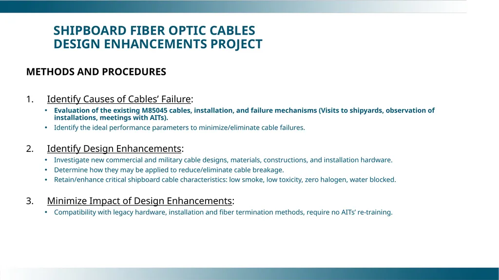 Shipboard Fiber Optic Cables Design Enhancements - slide 6 of 14