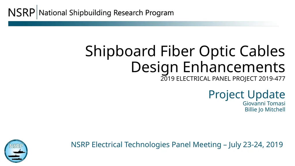 Shipboard Fiber Optic Cables Design Enhancements - slide 1 of 14