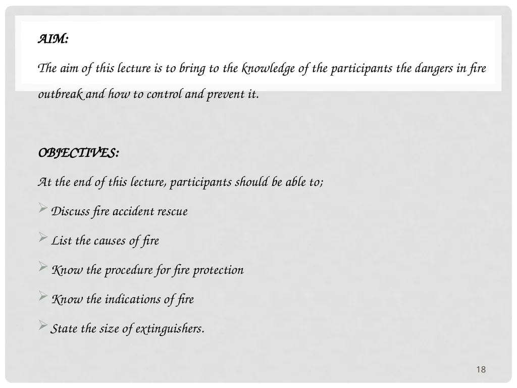 VEHICLE MAINTENANCE AND FIRE PROTECTION AND - slide 18 of 26