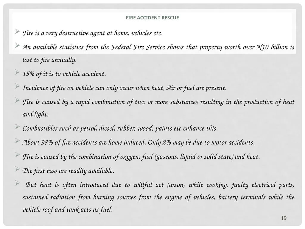 VEHICLE MAINTENANCE AND FIRE PROTECTION AND - slide 19 of 26