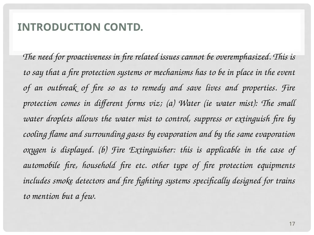 VEHICLE MAINTENANCE AND FIRE PROTECTION AND - slide 17 of 26