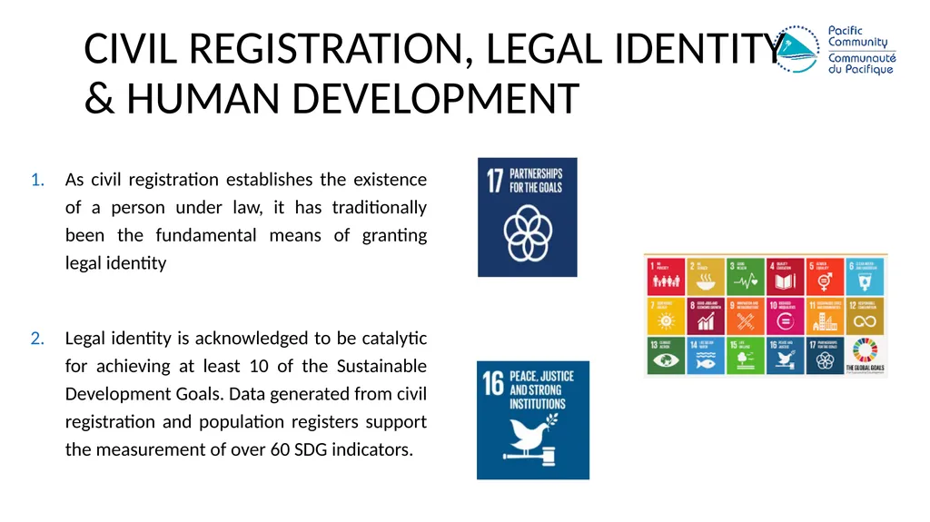 Civil registration systems IN THE PACIFIC; a - slide 3 of 14