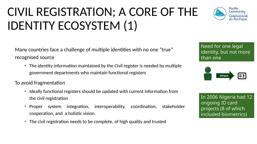 Civil registration systems IN THE PACIFIC; a - slide 5 of 14