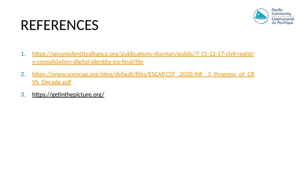 Civil registration systems IN THE PACIFIC; a - slide 14 of 14