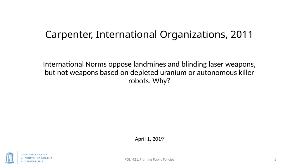 Carpenter, International Organizations, 2011 - slide 1 of 12