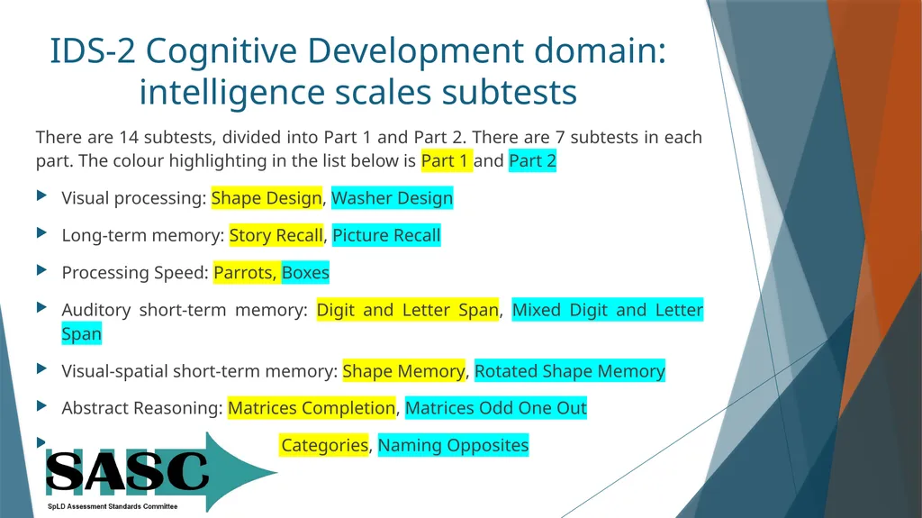 The Intelligence and Development Scales-second - slide 10 of 25