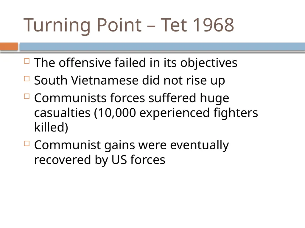 Vietnam 1964 - 1975 Revision Presentation Key - slide 26 of 37