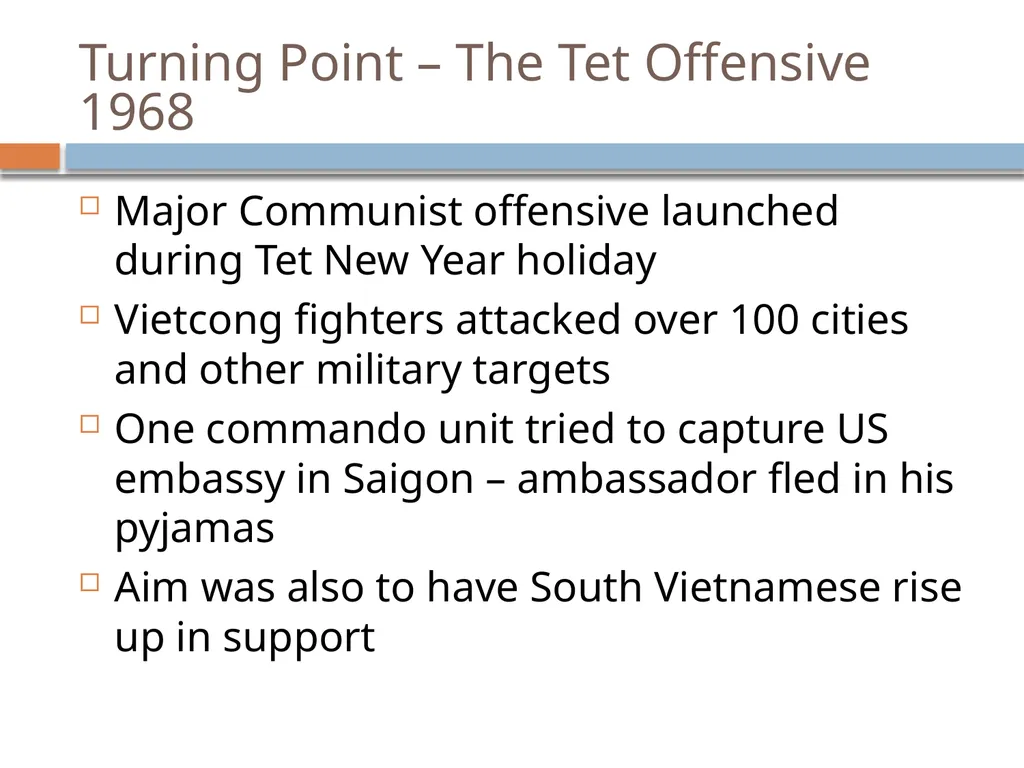 Vietnam 1964 - 1975 Revision Presentation Key - slide 25 of 37
