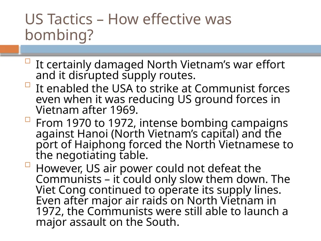 Vietnam 1964 - 1975 Revision Presentation Key - slide 21 of 37