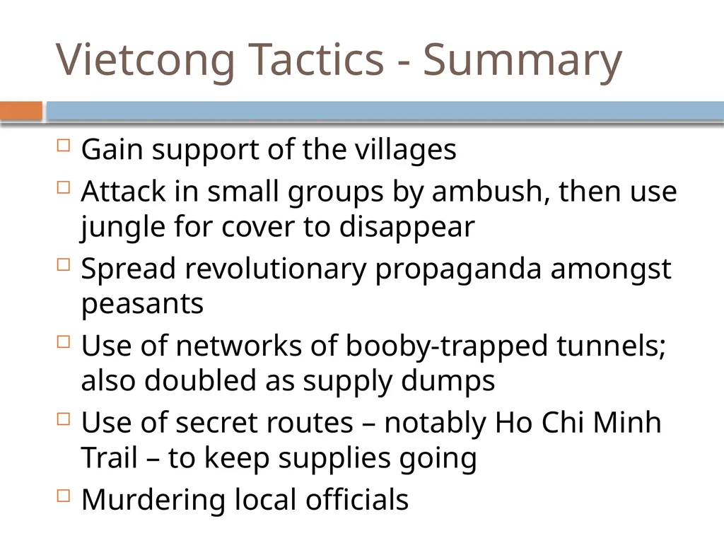 Vietnam 1964 - 1975 Revision Presentation Key - slide 19 of 37