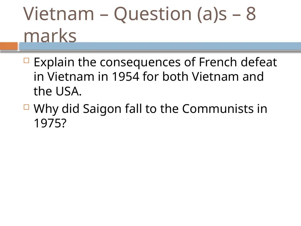 Vietnam 1964 - 1975 Revision Presentation Key - slide 36 of 37